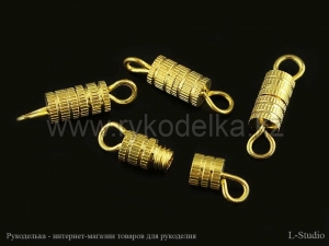 Застежка с резьбой. D=4мм. Золото.