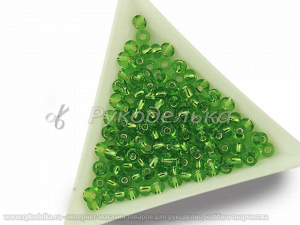 Бисер чешский Preciosa 6/0. Зеленый (57100) TSL. 10гр