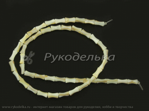 Бусины. Перламутр. Бамбук 4х8мм. Нить.