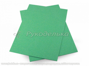 Фоамиран глиттерный. Мятный. 30х20см