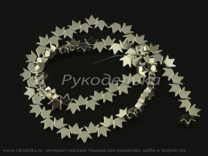 Бусины. Гематит серебристый. Корона 6х8мм. Нить.