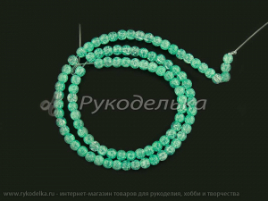 Бусины. Снежный кварц. 4мм. Мятный. Нить