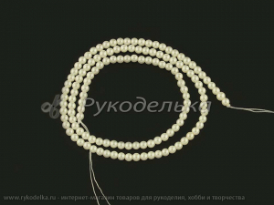 Бусины. Жемчуг майорка. 3мм. Белый. Нить