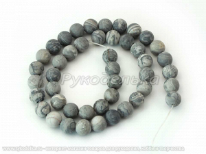 Бусины. Яшма. Серая матовая. 8мм. Нить.