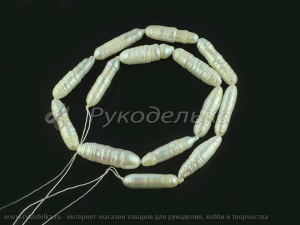 Бусины. Жемчуг барочный. Палочки 6-8х25мм. Нить.