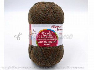 Пряжа троицкая. Шотландский Твид 100гр. Горчичный меланж (1455)
