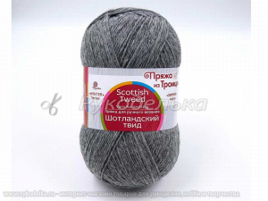 Пряжа троицкая. Шотландский Твид 100гр. Серый меланж (96)