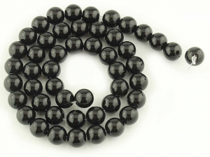 Бусины. Агат черный (имитация). 8мм. Нить