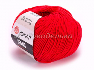 Пряжа YarnArt. Jeans 50гр. Красный (90).