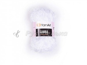 Пряжа YarnArt. Samba (травка) 100гр. Белый супер (501).