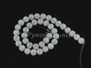 Бусины. Снежный кварц. 10мм. Сиреневый. Нить