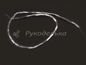 Бусины. Гематит серебристый. Брус 3х9мм. Нить.