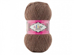 Пряжа Alize Superwash. 100гр. Коричневый  меланж (240)