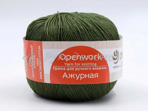 Пряжа Пехорка. Ажурная 50гр. Оливка темная (13)